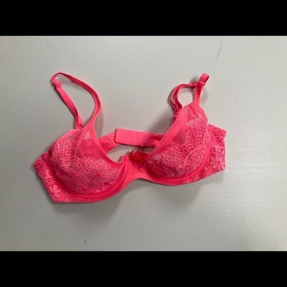 VICTORIA’S SECRET Lace bra pink/orange,34C,Demi-Bust - Picture 3 of 15